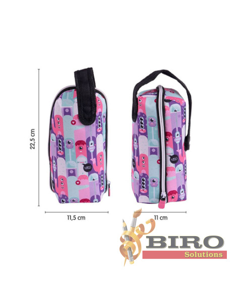 Penar școlar Milan „Aliens” cu 4 compartiment și umplutură